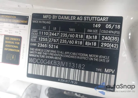 2018 Mercedes-Benz Glc 300 4Matic z USA, uszkodzony, nr VIN WDC0G4KB3JV113182